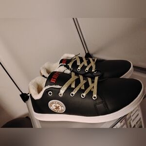 New Beverly Hills Polo Club Black Women Lace Up Sneakers Shoes Size 8